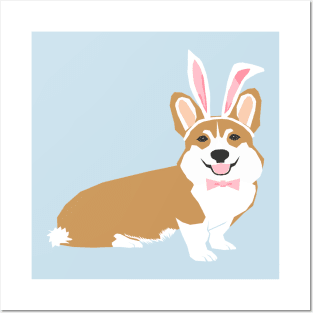 Corgi Easter Bunny Posters and Art